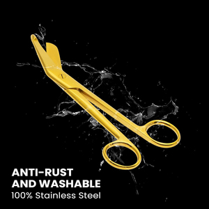 Tijeras de Vendaje de Grado Industrial, Borde Liso, Acero Inoxidable, Tijeras de Primeros Auxilios para Electricistas, para Zurdos - Product Image 1