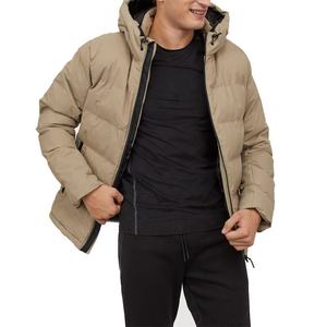 Chaqueta acolchada de alta calidad para hombre, logotipo personalizado, invierno, Color Beige, cuello levantado, transpirable, nailon, algodón, chaqueta con logotipo personalizable - Product Image 3