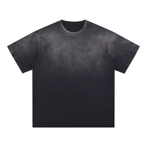 T-shirt coupe ample en coton avec logo imprimé vintage personnalisé et lavé à l'acide pour hommes vente en gros - Product Image 1