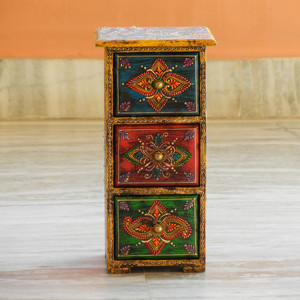 Organisateur de bureau en bois peint à la main tiroir de rangement décoratif pour armoire cuisine Table décor noël anniversaire boîte à bijoux - Product Image 3