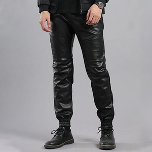 กางเกงจ็อกเกอร์หนังเทียมผู้ชาย ทรงสลิมทันสมัย สไตล์สตรีทแฟชั่น สวมใส่สบาย เหมาะสำหรับใส่ทุกวัน ขายออนไลน์ - Product Image 5