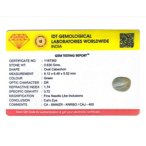 Crisoberyl Ojo de Gato de 3.15 Quilates, Piedra Natural Suelta con Corte Ovalado Pulido, Gemas de Ojo de Gato en Tonos Rojo Marrón Verde - Product Image 4