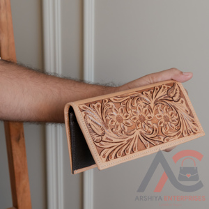 Western Style <b>Men's</b> Long Wallet Hand Tooled Carving Leather Hot <b>Sale</b> Fashion Stylish Cash Holder <b>Gift</b> for Him - Product Image 3