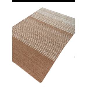 Alfombra de Lana y Viscosa Tejida a Mano con Diseño de Rayas en Rojo y Naranja para el Hogar Hwv-51081 - Product Image 2