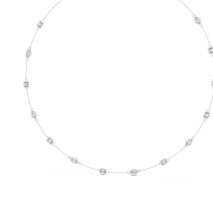 10K White Gold Lumière Diamond Station <b>Necklace</b> Aurora Link Diamond <b>Necklace</b> - Product Image 3