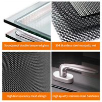 Beigeman, ventanas abatibles de aluminio de estilo moderno personalizadas, marco de aluminio a prueba de balas y huracanes, rotura térmica para uso doméstico