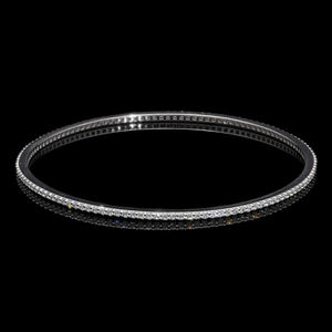 14K oro amarillo rodio plateado diamante natural corte brillante eternidad brazalete para mujer elegante ajuste de punta pulsera apilable - Product Image 3