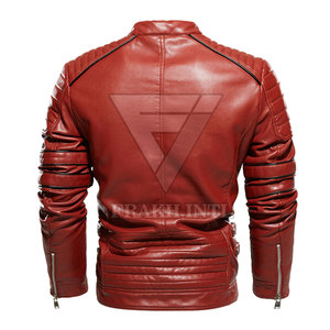 แจ็กเก็ตหนังสำหรับผู้ชายแจ็คเก็ตหนังสำหรับฤดูหนาวสีต่างๆ - Product Image 3