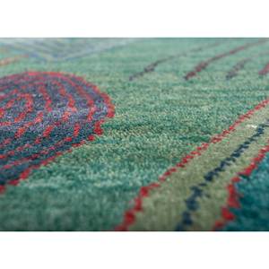 Manchaha Green Hand Knotted Wool Bamboo Silk <b>Rugs</b> 9x12 Rectangle Kilim Geometric for Home Entryway <b>Bedside</b> Hallway-Model - Product Image 3