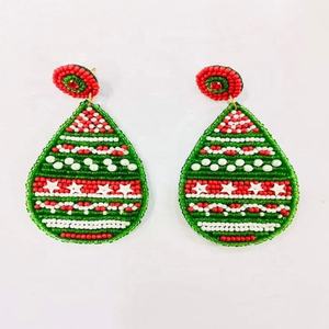 Boucles d'oreilles pendantes en perles de rocaille personnalisables pour femmes pour les occasions de mariage-Bijoux artisanaux en gros - Product Image 5