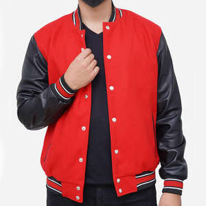 Veste universitaire pour homme sur mesure, corps en laine, manches en cuir, avec patchs en chenille brodés, veste de baseball pour homme - Product Image 4