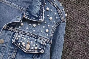 High Street Veste en jean pour femme sur mesure Articles premium Vestes en jean respirantes coupe-vent pour femme fantaisie - Product Image 6