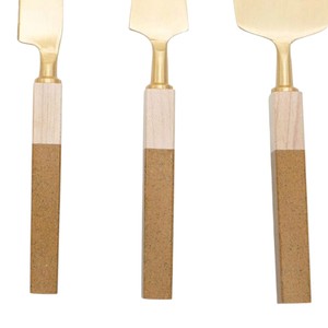 Hot Selling New Gold Handmade Stainless Steel <b>Cheese</b> <b>Knives</b> <b>Set</b> Low Cost Kitchen Tools with Wood Handle Box Packed - Product Image 2