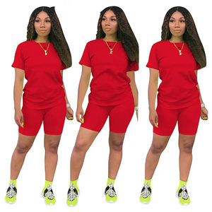 Ensemble de t-shirts et shorts grande taille pour hommes de haute qualité Logo personnalisé survêtement à manches courtes en coton respirant motif solide genou décontracté - Product Image 1