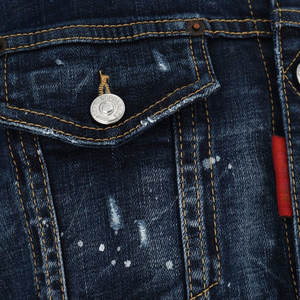 Oversized Vintage Style 100% Cotton Denim Jacket Men Stand Collar Front Logo Breathable Winter Quick Dry Windproof Plus Size - Product Image 2