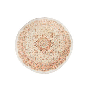 Alfombra Gulmarg Gold de Lana y Seda Anudada a Mano Pae-4895 para Uso Doméstico - Elegante Alfombra Rectangular con Medallón para Pasillo, Sala de Estar y Dormitorio - Product Image 1