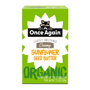 Premium Quality Organic Sunflower Butter Lightly Salted & Sweetened Peanut Free Gluten free Vegan Kosher Certified Pack of 10