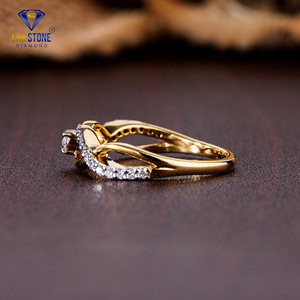 Lab-Stone Party Wear Anillo de diamantes 0.239 TDW Diamante de corte redondo Oro amarillo Color DE LA EF-VS - Product Image 3