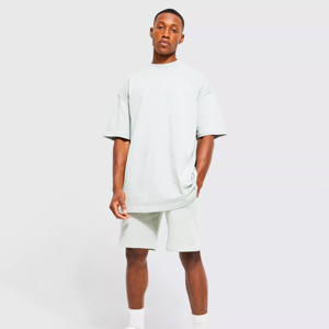 ชุดเสื้อสีพื้นสำหรับผู้ชายชุดฤดูร้อนระบายอากาศได้ดีพิมพ์ลายแบบสั้นและสีพื้นออกแบบได้ตามต้องการ - Product Image 6