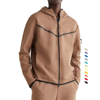 Sweat à capuche personnalisé pour homme, coupe ajustée, en polaire technique softshell, avec poche sur le bras, idéal pour l'entraînement, la gym, le sport et la course, automne, haute qualité, personnalisable