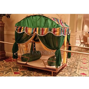 Doli Palki de Mariage Pakistanais, Entrée de la Mariée, Plaqué Or, Luxe, Bois, Portable, Taille Personnalisée pour les Événements de Mariage - Product Image 2