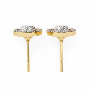 ต่างหูเพชร CVD สำหรับผู้หญิงต่างหูเม็ดเดี่ยวสีทอง14K สำหรับปลูกในห้องปฏิบัติการ - Product Image 4