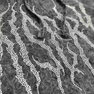 Ropa de calle para hombre Sudadera con capucha lavada con ácido pesado con diamantes de imitación Cómodo ajuste holgado Sensación como sudaderas con capucha lavadas con ácido - Product Image 4