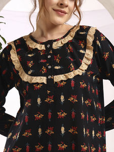 Camisón Victoriano de Algodón para Mujer, Camisón con Estampado Floral - Product Image 5