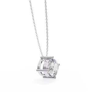 Usine directe à la mode or blanc carré coupe Solitaire diamant pendentif collier or Rose bijoux de mariage pour les femmes mariées fête - Product Image 6