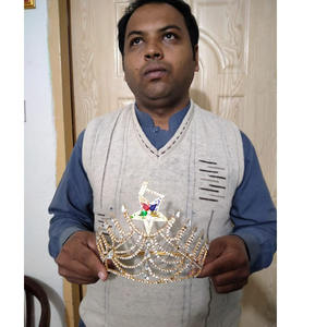 Couronne de Chevalier Templier de qualité supérieure, couronne maçonnique en argent avec strass, avec étui gratuit, strass - Product Image 6