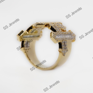 Bague en diamant de luxe en argent 925 pour hommes avec VVS Moissanite Baguette Hiphop Style Iced Ring Factory Circle Design Cadeau parfait - Product Image 4