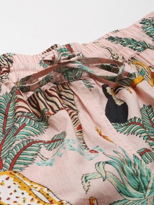 Conjunto de Pijama de Mujer con Estampado Floral, Algodón Voile, Manga Corta, Cuello en V, Cierre de Botones, Tejido Transpirable, Suave y de Secado Rápido, Primavera - Product Image 3