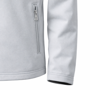 Chaqueta Softshell Blanca para Hombre, con Cierre Completo, Resistente al Viento y al Agua, para Trabajo al Aire Libre, con Bolsillo con Cremallera en la Manga - Product Image 5