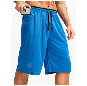 กางเกงขาสั้นชายหาดกีฬาลำลองสำหรับผู้ชายฤดูร้อนกางเกงขาสั้นผ้าซาตินหลวมสีพื้นผ้าซาติน100% โพลีเอสเตอร์เอวกลางด้านหน้า - Product Image 3