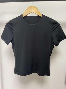 Camiseta de algodón orgánico 100% con estampado de letras para mujer, camiseta informal de verano transpirable de secado rápido con diseño personalizable - Product Image 6