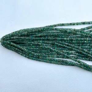 3มม. 4มม. zambian มรกตธรรมชาติลูกปัดพลอยสีเขียวมรกตสำหรับลูกปัดลูกปัดลูกปัดเล็กเครื่องประดับแฮนด์เมด - Product Image 2
