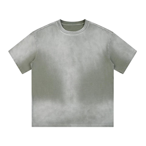 Camiseta de hombre sólida de gran tamaño desgastada lavada pesada de 300 gramos, camiseta de moda Unisex, Camiseta de algodón de alta calidad y transpirable - Product Image 4