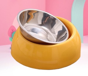 Bol antidérapant jaune pour animaux de compagnie bol pour chien en acier inoxydable - Product Image 2