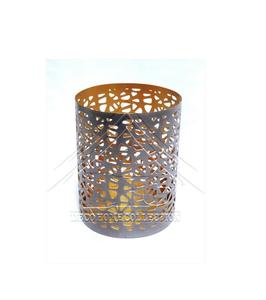 Lanterne en métal blanc perforée avec bord ondulé, porte-bougie décoratif en fer pour bougie chauffe-plat, pour mariage et décoration intérieure - Product Image 3