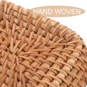 ชามใส่อาหารหวายสีน้ำตาลทรงกลมแบบปรับแต่งได้ชามใส่อาหารทำจากหวายสีน้ำตาลสีดำสีขาว - Product Image 4