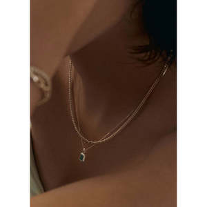 Brooklyn Handmade <b>Emerald</b> Cut <b>Pendant</b> Religious Style White Gold and Rose Gold Bezel Setting Charm Inlay Jewelry - Product Image 2