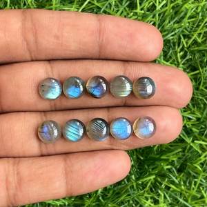 DIY Jewelry Natural Labradorite Round Cabochon Gemstones 10pcs Lot - Product Image 2