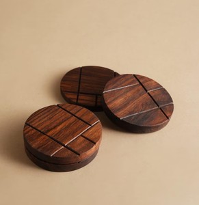 Ensemble de sous-verres en bois massif de qualité supérieure, résistants à la chaleur, durables, pour la salle à manger, la table basse, la décoration de la maison - Product Image 6