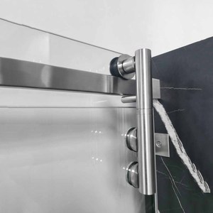 Kit de Mampara de Ducha Moderna sin Marco SUS304, Puerta Corredera de Vidrio con Apertura Interior, Herrajes <span class=keywords><strong>para</strong></span> <span class=keywords><strong>Baños</strong></span> <span class=keywords><strong>Pequeños</strong></span> - Product Image 2