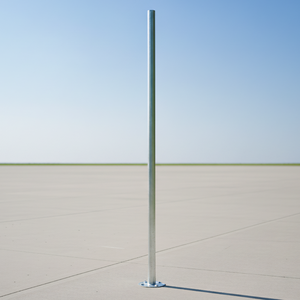 Poteau rond galvanisé de 2 mètres avec bride pour produits routiers - Product Image 4