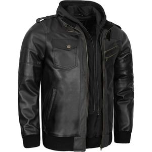 Chaqueta de Cuero de Oveja Genuino para Hombre, Estilo Clásico, Chaqueta de Moda de Cuero Real - Product Image 5