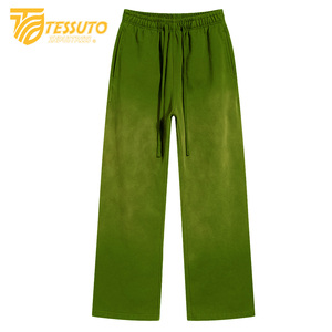 Custom Sun Faded Baggy pantalones de chándal de pierna recta de gran tamaño de algodón de rizo francés pantalones acampanados logotipo personalizado lavado pantalones de chándal - Product Image 6