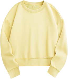 2025 tendance recadrée femmes sweat à capuche 100% coton éponge polaire hiver avant Logo surdimensionné à manches longues - Product Image 5