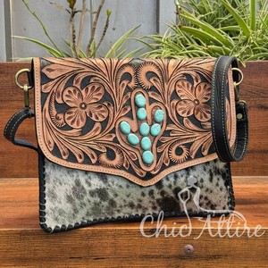 New Customized Hand Tooled Leather Shoulder Flap Bag High Quality Luxury Designer <b>Genuine</b> Leather Crossbody Handbag for Women's - Product Image 1