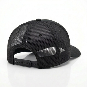 Gorras Trucker Premium OEM ODM de 6 Paneles con Bordado 3D en Relieve, Malla Negra Heather, Logotipo Personalizado, MOQ Bajo, Venta al Por Mayor - Product Image 3